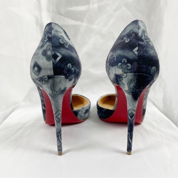 Christian Louboutin Iriza Jean Punk Pointed Toe Logo Stiletto Pumps EU 40.5 - Picture 9 of 11